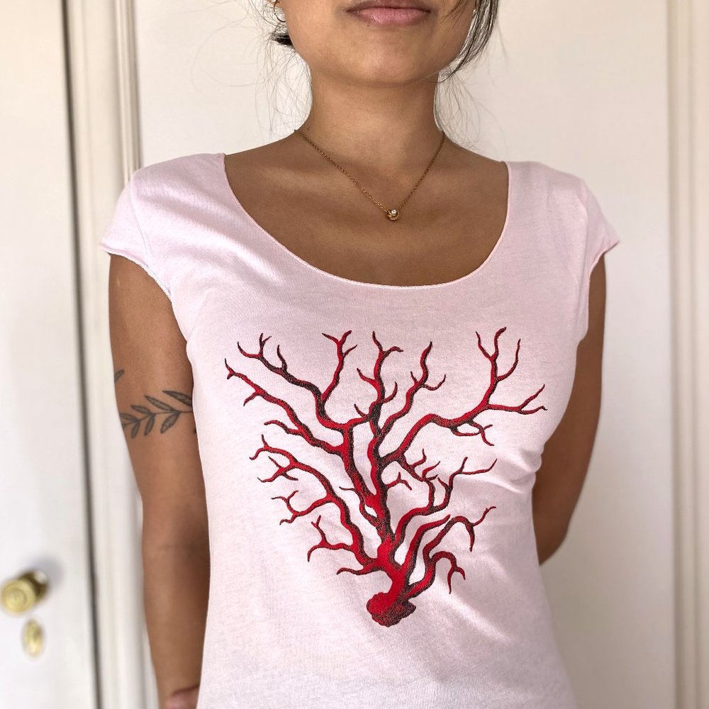 NWOT Women's Sea Fan Coral Sleeveless Tee, Pink